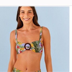 FARM RIO Striped Bananas Bikini Top